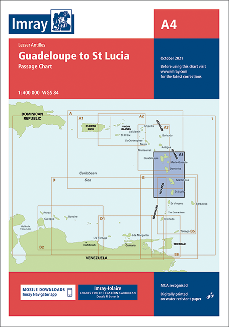 A4 Guadeloupe to St Lucia Passage Chart