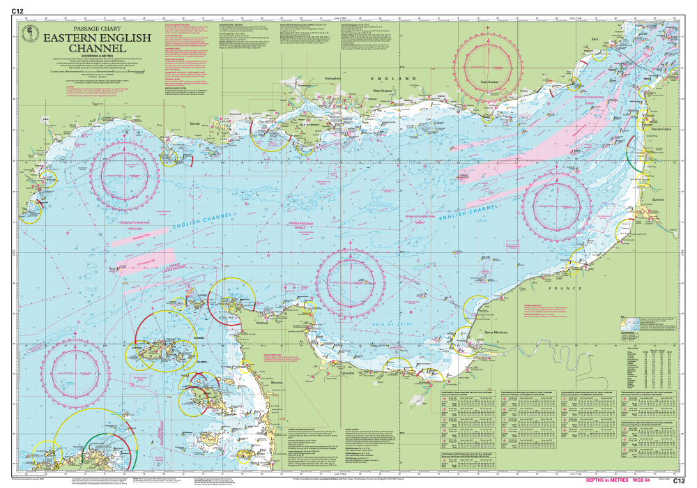 Channel Eastern Guide C12 Eastern English Channel Passage Chart – Imray