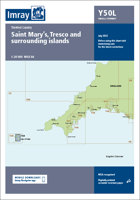 Laminated Y50 Saint Mary's, Tresco and Surrounding Islands (Small Format)