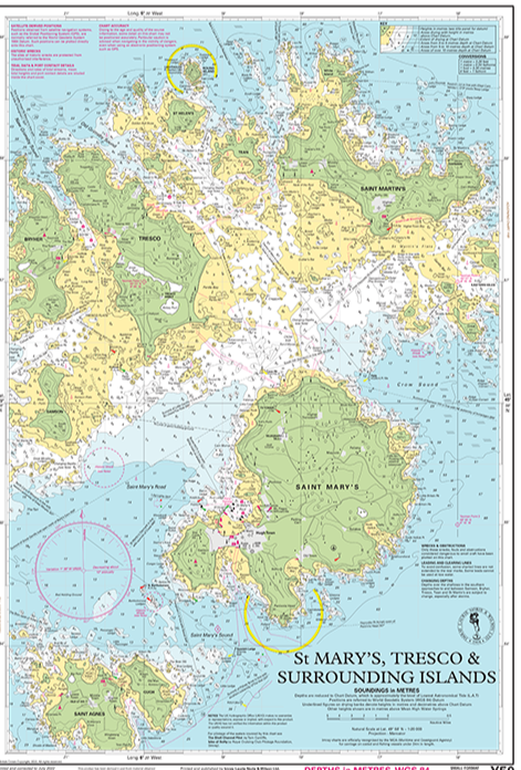 Laminated Y50 Saint Mary's, Tresco and Surrounding Islands (Small Format)